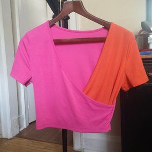 3/$20 SHEIN pink and orange crop top